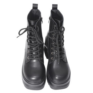 Botines de Plataforma con Cremallera de Cuero Genuino para Mujer Ann'S, Tacón Grueso de 9 cm, Forro Acolchado en el Talón, Antideslizantes, Invierno, Venta al Por Mayor - Product Image 5