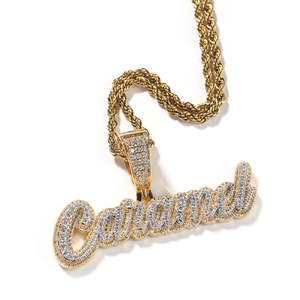 Nuevo Collar con Colgante de Letra Personalizado, Amuletos Hiphop, Colgante de Moissanita Personalizado en Plata 925 con Baño de Oro para Unisex - Product Image 3