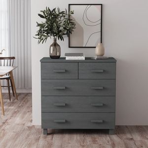 Credenza HAMAR in legno massello di pino in 31.1 grigio scuro \ "x15.7 \" x31.5 \ "eleganti armadi da soggiorno - Product Image 1