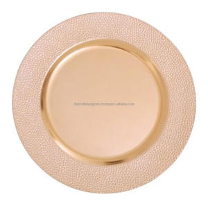 Engagement Anniversary Birthday Parties Dinnerware Charger <b>Plate</b> Round Shape Minimalist Texture Designing <b>Large</b> Display <b>Plate</b> - Product Image 1