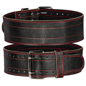 Cinturón de Levantamiento de Pesas de Cuero, Soporte Lumbar Acolchado Extra Ancho, Protección Avanzada, Orificios Ajustables - Product Image 4