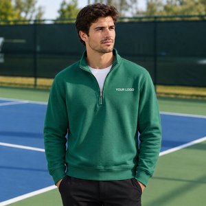 Sudadera con Cierre de Cremallera de un Cuarto para Hombre, con Cuello en Contraste, para Marcas de Ropa Masculina Contemporánea y Pedidos al por Mayor - Product Image 1