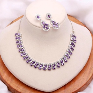 Conjunto de Collar de Amatista Africana Hecho a Mano, Chapado en Oro, con Piedras Preciosas Púrpuras, Joyería para Mujer - Product Image 3