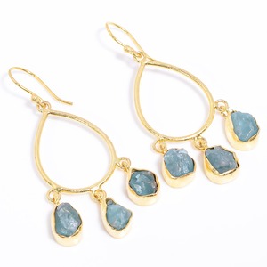 Raw Citrine Gemstone Ethnic Wedding Engagement Drop <b>Earrings</b> Indian Handmade 14K Gold Plated wholesaler bulk - Product Image 5