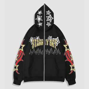 Sudadera con Capucha Estampada Y2K, Logotipo Personalizado, Corte Holgado, Estilo Vintage, Ropa Urbana Unisex - Product Image 1