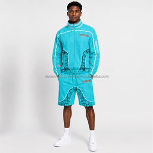 Windbreaker Set High Quality Unisex 3M Reflective Vintage Autumn Sublimation <b>Men</b> Outerwear Sets Streetwear <b>Top</b> and Shorts Sets - Product Image 1