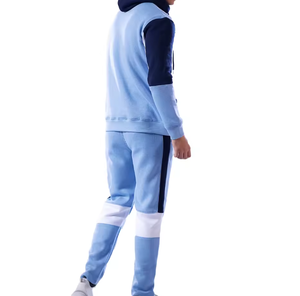 ชุดเซ็ตฮู้ดดี้บล็อกสีสำหรับผู้ชาย – ชุดลำลองสไตล์สปอร์ต ชุดจ็อกเกอร์ สกรีนโลโก้ได้ ชุดสตรีทแวร์สองชิ้น - Product Image 4