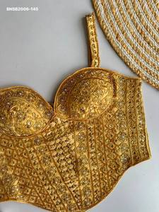 Party Wear Good Quality Fabric with Sequence Embroidery & <b>Beads</b> work Corset Style Spaghetti Blouse Indian Exporter Woman Fashion - Product Image 6