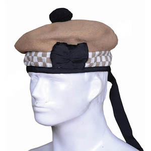 Gorro Balmoral 100% Lana, Color Blanco Dorado y Negro, Hecho a Mano, Tradicional Escocés, para Kilt, OEM ODM 2026 - Product Image 2