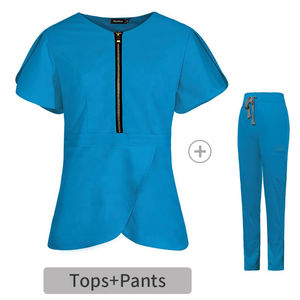 Blusa Médica para Mujer, Elástica, Antiarrugas, Uniforme de Enfermería Ajustado, Manga Tulipán, Estilo Jogger, Ropa de Trabajo para Doctoras - Product Image 2