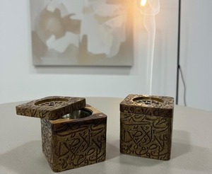 Brûleur en bois Madkhan, porte-encens Bakhoor, diffuseur aromatique sculpté, boîte à souvenirs, décoration d'intérieur - Product Image 4