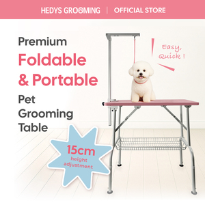 โต๊ะกรูมมิ่งสัตว์เลี้ยง HEDYS GROOMING รุ่น Heyd 002 สำหรับสุนัข พับได้ พกพาสะดวก โครงเหล็กแข็งแรง ทนทาน พร้อมท็อปไม้อัด เหมาะสำหรับงานกรูมมิ่งในร้านเสริมสวย - Product Image 1