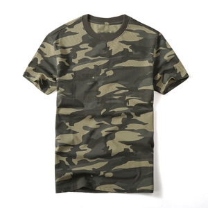 T-shirt à manches courtes pour homme, col rond, coupe classique, jersey en coton respirant, imprimé camouflage, design à motifs numériques - Product Image 5