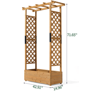 Fioriera Rialzata con Tettoia e Fori di Drenaggio, Contenitore Verticale per Piante Rampicanti, Vaso per Fiori - Product Image 2