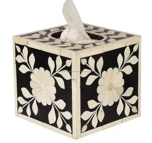 Caja de pañuelos para servilletas rectangulares con incrustaciones de hueso Soporte de pañuelos elegante y de moda para restaurantes - Product Image 6