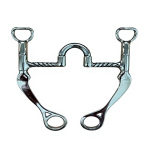 บิตม้าสแตนเลสพร้อมห่วงและข้อต่อกลางสำหรับบังเหียนฝึกม้า - Product Image 6