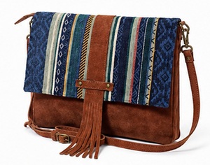 Bolso Bandolera de Piel Genuina Estilo Boho Tribal para Mujer, con Borlas y Solapa, 3ltr, Logotipo Personalizado OEM, Venta al Por Mayor - Product Image 3