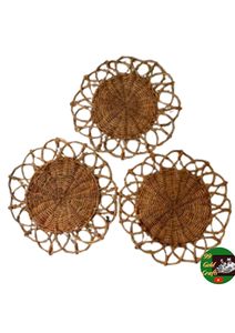 Luxury Handmade Rattan Charger Plate <b>Table</b> <b>Mats</b> Natural Fiber Woven Placemats for Wedding Banquet Restaurant Hotel and Home Deco - Product Image 1