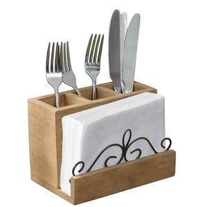 Porte-ustensiles en bois multifonctionnel, durable et luxueux, fait à la main, pour le comptoir de cuisine, outils de cuisine, baguettes/cuillères/fourchettes - Product Image 4