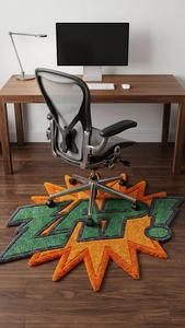 ZAP! de Estilo Cómico Único y Moderno Alfombra Antideslizante de Lana Hecha a Mano, Diseño Pop Art Colorido para Decoración de Dormitorio y Sala de Estar - Product Image 3