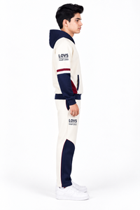 Custom Wholesale Men's Breathable Hooded Fleece Tracksuits-Polyester/Cotton Winter Casual <b>Jogging</b> <b>Suit</b>. - Product Image 3