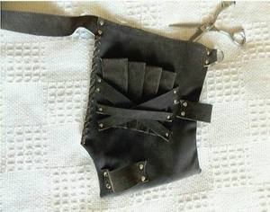 Étui de protection vintage en cuir de luxe pour ciseaux de barbier, organisateur de ciseaux de coiffeur, étui de ceinture anti-odeur LBSH-0008 - Product Image 4