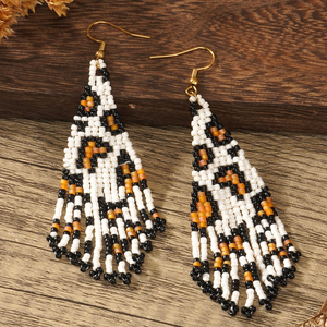 Pendientes de Cuentas con Borlas Miyuki, Diseño Bohemio con Estampado de Leopardo, Joyería Artesanal para Mujer, Ideal para Regalo - Product Image 4