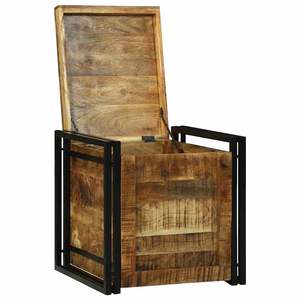 Boîte de rangement décorative en bois de manguier brut 19,69 x 19,69 x 19,69 po - Product Image 2