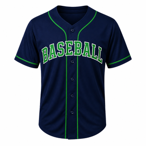 Vente en gros d'usine : Maillots de baseball personnalisés, uniformes de baseball avec impression sur mesure, maillots de baseball pour jeunes à col en V avec écusson personnalisé - Product Image 1