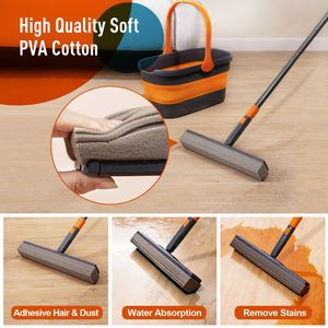 Kit Secchio Pieghevole e Mop con Spugna - Sistema di Pulizia Pavimenti Senza Mani per Casa, Pulizia e Conservazione del Secchio - Product Image 2