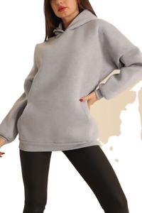 Sweats à capuche avec logo personnalisé Pull ample brodé et uni pour femmes 100% coton Sweatshirts pour femmes Sweatshirts à capuche surdimensionnés Essentials Woven - Product Image 2