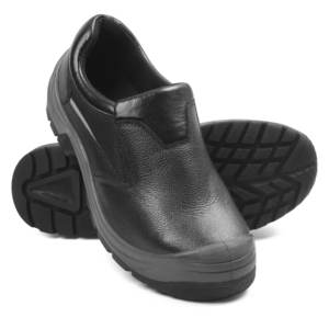Chaussures de sécurité robustes pour hommes, respirantes avec doublure en maille, embout en acier, à enfiler, avec empeigne en cuir véritable - Product Image 2