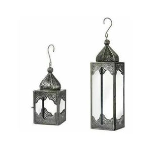 Lanterne à bougie en métal et verre, style unique, finition antique, pour la décoration de la maison, les mariages, les fêtes de Noël, lanternes de sol en solde - Product Image 1