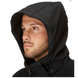 Chaqueta Softshell Negra para Hombre con Capucha, Bolsillos con Cremallera, Impermeable, Cortavientos, Transpirable, para Invierno y Actividades al Aire Libre, Corte Ajustado - Product Image 4