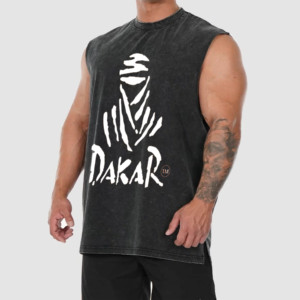 Men's <b>Black</b> Sleeveless <b>Tank</b> <b>Top</b> V-neck Casual Front Logo 100% Cotton Breathable <b>Knitted</b> High Street Style Quick Dry Eco-Friendly - Product Image 2