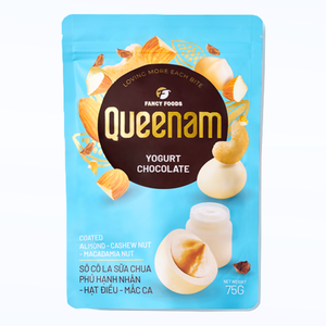 โกโก้ดรากี ช็อกโกแลต ขนมหวาน ขนมขบเคี้ยว รับผลิตแบบ OEM/ODM 75 กรัม โยเกิร์ตเคลือบช็อกโกแลต อัลมอนด์ เม็ดมะม่วงหิมพานต์ แมคคาเดเมีย ฮาลาล ขายดี - Product Image 1