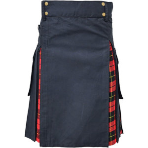Kilt écossais utilitaire en coton hybride de qualité supérieure, plissé, motif tartan Wallace, pour tenue de fille - Product Image 2