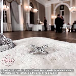 [Sheri Jewels] Anillo de Diamantes Naturales en Oro Blanco Sólido de 18K, Estilo Simple y Moderno, Regalo para Ella - Product Image 3