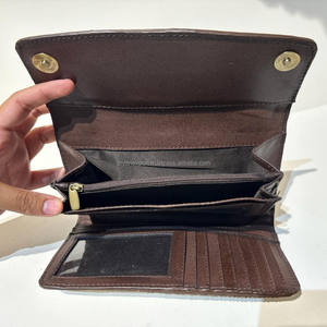 Cartera plegable de cuero con herramientas para mujer, Cartera de cuero cosida a mano de piel de vaca auténtica, cartera para tarjetas de crédito, cartera occidental con pelo oculto - Product Image 5