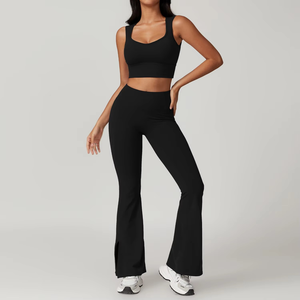 Conjunto de yoga de cintura alta YanRuo para mujer, ropa deportiva transpirable con ajuste en la espalda para correr, talla grande, levantamiento de cadera - Product Image 2