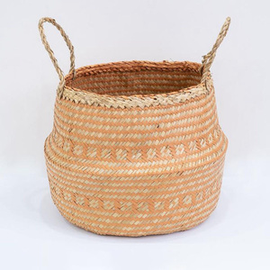 Eco friendly storage <b>baskets</b> handmade from seagrass great quality sea grass <b>belly</b> foldable storage <b>basket</b> - Product Image 5