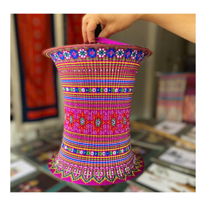 Traditional Vietnamese Hmong Fabric Lantern Colorful Handmade Brocade Decorative Light for Cultural Events & Decoration - Product Image 5