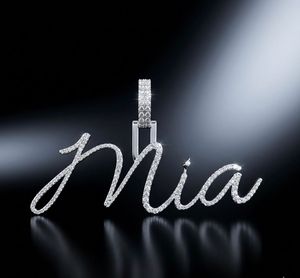 RB Gems Mia Letter Diamond Pendant 925 Sterling <b>Silver</b> Channel Set Round Brilliant Cut Luxury Style Unisex Fine Pendants & <b>Charm</b> - Product Image 1