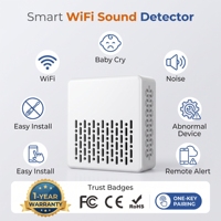 Détecteur de pleurs de bébé intelligent WiFi, capteur sonore, moniteur de bruit domestique, alarme à distance, détecteur de sons anormaux pour la maison