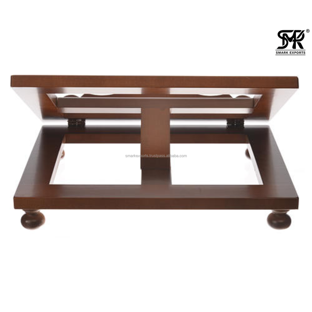 Heritage Wooden Quran Stand Natural Craft Handmade Adjustable Foldable Book Holder for Reading Meditation Study Home Display