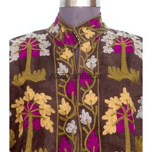 Veste matelassée en coton indien brodé pour femme, automne/hiver, écologique, respirante, manches longues, longueur normale, Cotrise - Product Image 2