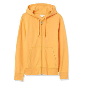 <b>Men</b> Hooded <b>Zip</b>-<b>Up</b> Sweatshirt Solid Gray Cotton <b>Fleece</b> Eco-Friendly Letter Print Pocket Casual Regular Fit Knitted 280g Winter - Product Image 1