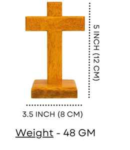 Croix en bois de teck sculpté et poli, 7*12cm, ajustable à la main, pour la fabrication de colliers de prière religieux, prix de gros - Product Image 1