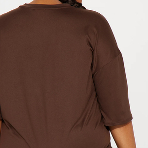 Ensemble pyjama en coton pour femmes, broderie personnalisée, nouvelle mode, t-shirt à col rond et manches courtes et short pour un usage quotidien - Product Image 4