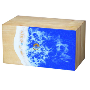 Urne funéraire marron Sea Water Design pour cendres humaines ou d'animaux, inspirée de l'océan, par AYAANS - Product Image 6